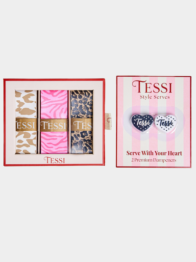 The Tennis Set: TESSI overgrips and dampeners in a matching pattern