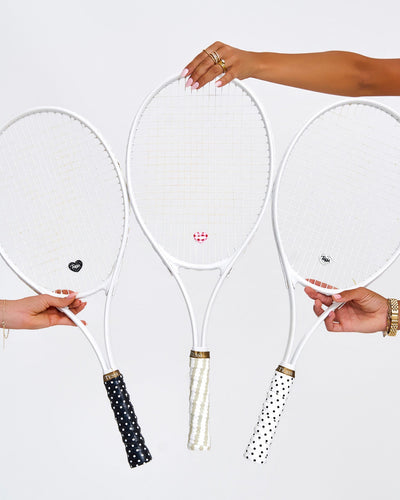 TESSI overgrips and dampeners on court