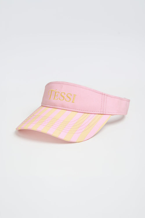 Essential Style Visor in Pink and Yellow Stripe