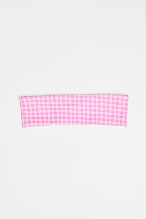 Performance Non-Slip Headband in Pink Gingham
