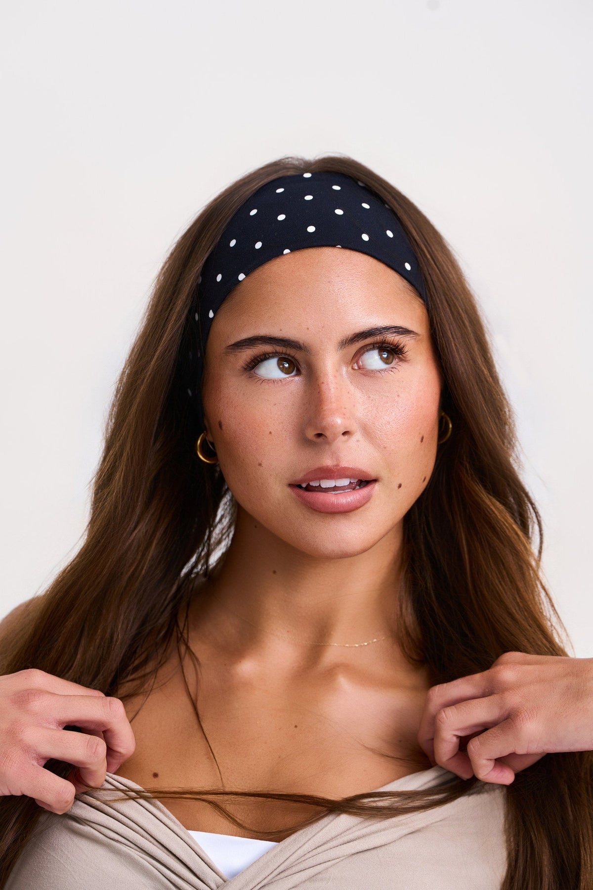 TESSI headband in Black Polka Dot