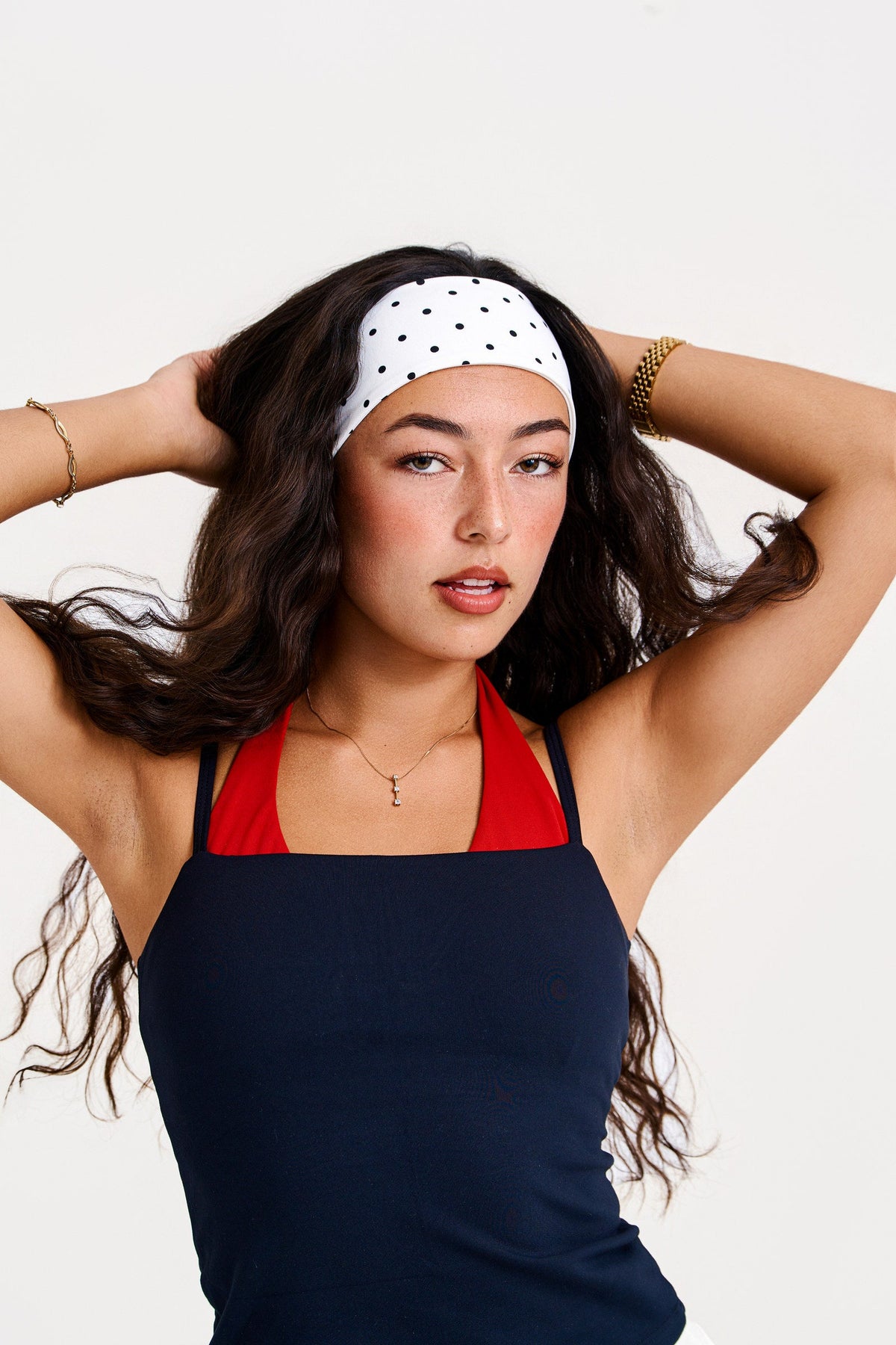 TESSI headband in White Polka Dot