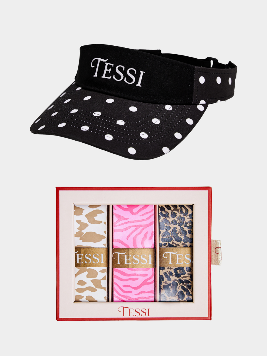 The Duo: TESSI Essential Style Visor and Overgrip 3-Pack